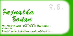 hajnalka bodan business card
